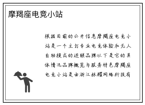 摩羯座电竞小站